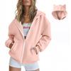 Damenmode Lässige Langarm Einfarbig Kapuzenpullover Tops