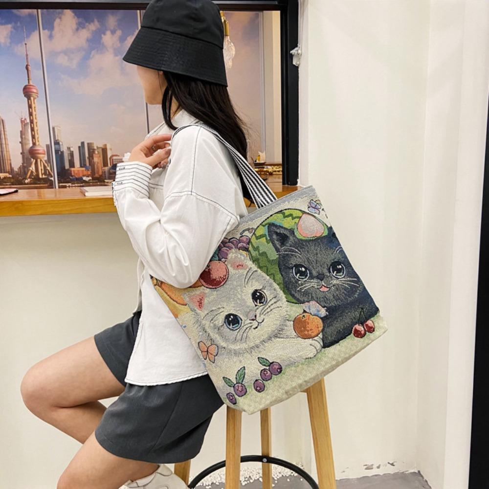 Embroidery Handbag Large Capacity Underarm Bag Fashion Tote Bags