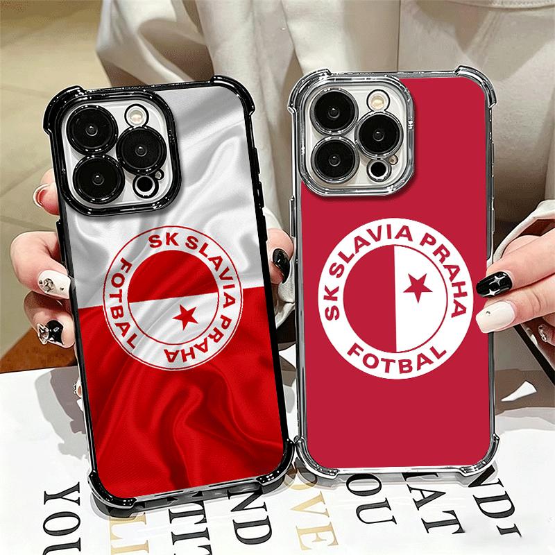 Sk Slavia Praha Czech Republic Soft Phone Case For iPhone 15 16 17 Air 14 Pro Max 16E Plus 13 12 Mini Plating Anti-Fall Fundas