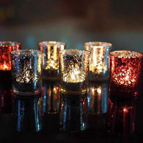 Mosaic Glass Tealight Votive Candle Holder for Wedding Party Bar Home Decor