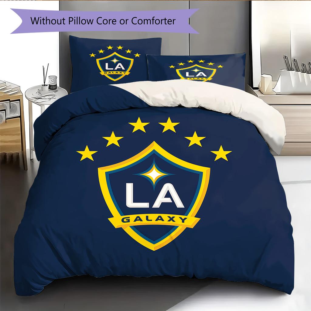 LA Galaxy Pattern Bedding Quilt Set  Home Decoration  Gift (1 * duvet cover + 2 * pillowcase  without core)