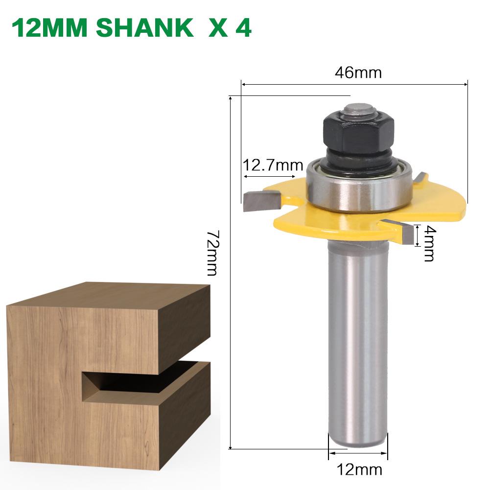 3-Tooth T-Slotting & Rabbeting Router Bit, 4mm Woodworking Cutter