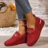 Fashion 2025 Autumn New Women's Retro Pointed Head Wedge Heel Casual Single Shoes Shallow Mouth Comfortable Metal Buckle Versatile Pumps