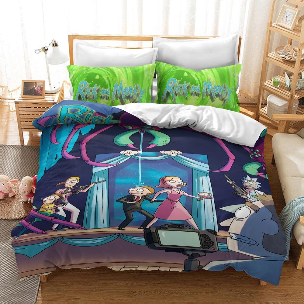 Bedding Kit Rick Morty Ii Series Size Three-Piece Quilt Cover
