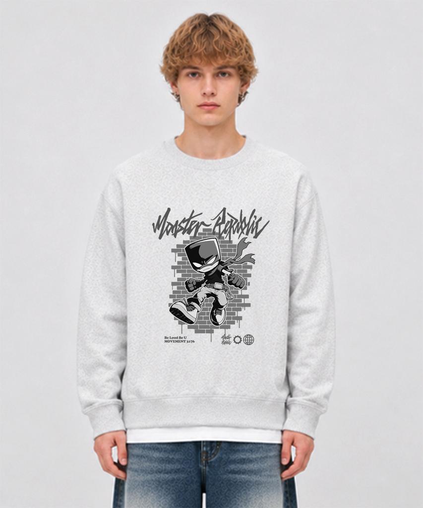 MONSTER REPUBLIC Ruckus Gray Sweatshirt Melange Gray_3176