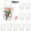 10pcs Transparent Trapezoidal Gift Bag Crystal-Clear Transparent Tote Bags Gift Bags with Long Handles Trapezoidal Tote Bag Shopping Bag Party Bag
