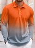 Men's Long Sleeve Striped Polo Shirt, Casual Versatile Top for Daily Wear