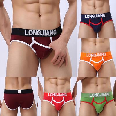 Shorts masculino sexy slip u convexo de algodão cuecas bolsa bolsa cueca cueca