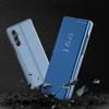 View Window Mirror PU Leather Case for Samsung Galaxy A34 5G,Stand Electroplating Phone Cover