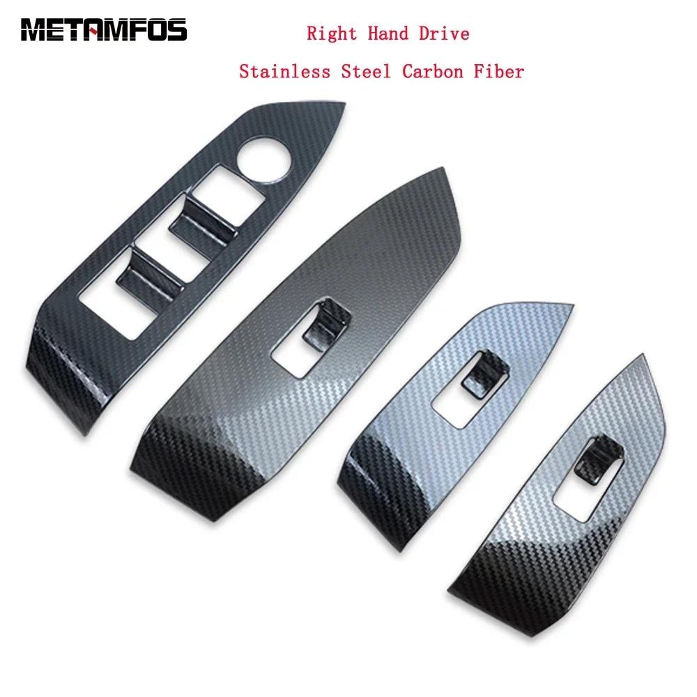 Car Accessories For Mazda CX-5 CX5 KF CX-8 CX8 2017- 2024 Interior Carbon Fiber Window Lift Switch Cover Trim Armrest Frame
