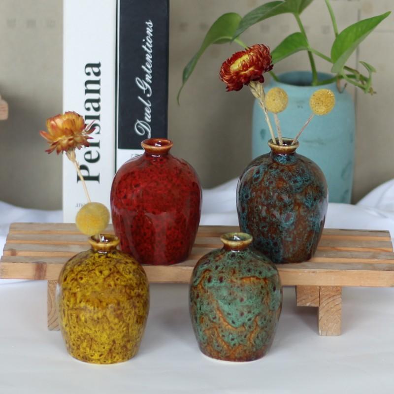 Ceramic Kiln-fired Vase, Aromatherapy Bottle, Hydroponic Flower Container, Mini Flower Holder, Dried Flower Vase, Hydroponic Plant Bottle