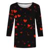 Women's Fashion Casual Round Neck 3/4 Sleeve Loose Printed T-Shirt Ladies Top