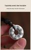 Sterling Silver Bagua Pendant Necklace with Woven Rope - Chinese Style Unisex Design