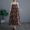 Sleeveless Strap Cotton Plus Size Vintage Floral New In Dresses For Women Casual Loose Long Summer Dress