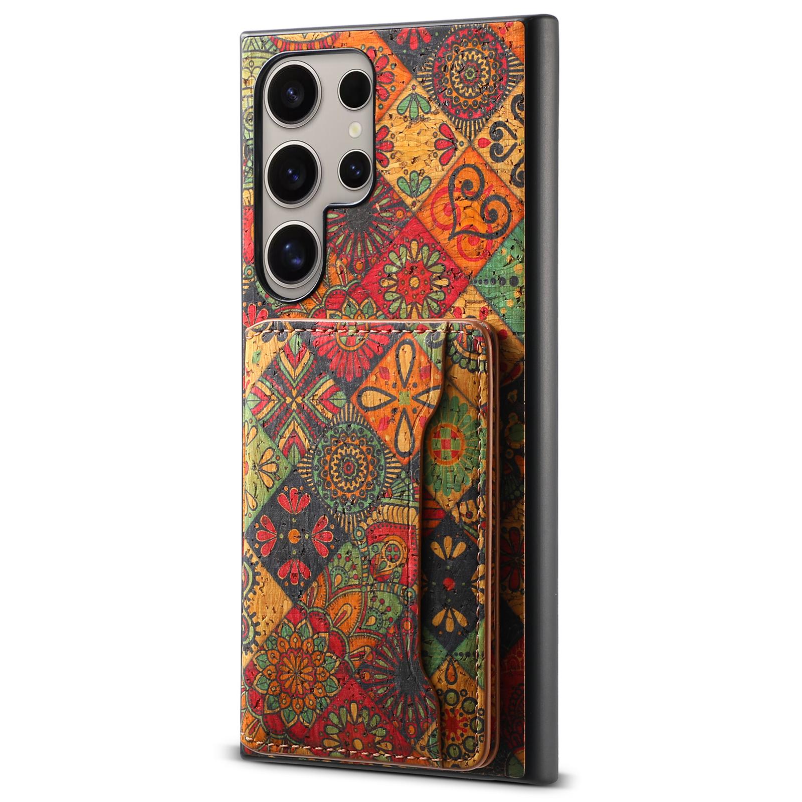 

For Samsung Galaxy S23 Ultra Case Anti-Scratch Card Slot Kickstand Hybrid Phone Case B