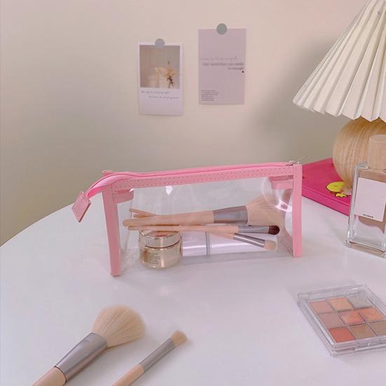 Pouzdro na tužku Transparentní Lehká přenosná kapsička na zip Kosmetická taška do školy