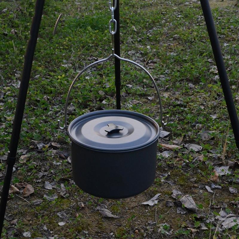 Treppiedi Pesanti da Campeggio Per Cottura all'Aperto Portatili Stand per Griglie a Fuoco con Altezza Regolabile per Falò Famiglia