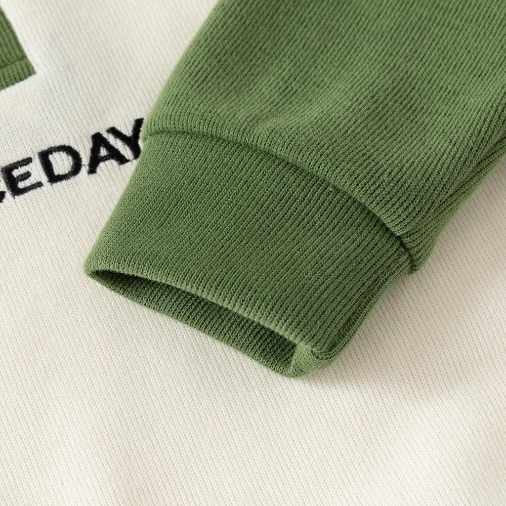 Children's Fashion Sweatshirt 2026 Spring Children's Clothing Boys' Lapel Embroidered Letter Jacket Korean Version Baby Patched Sleeve Sweatshirt