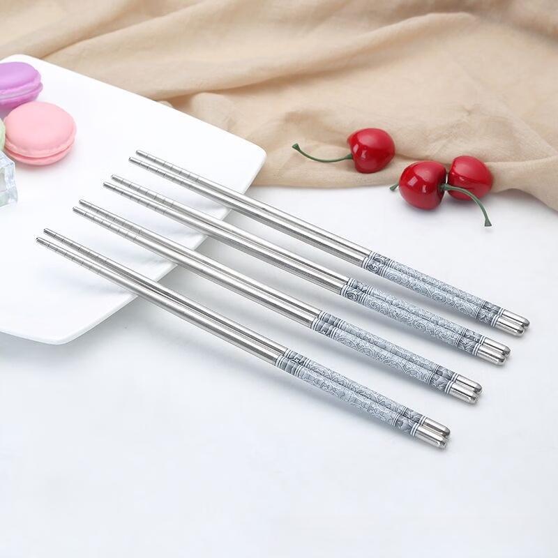 Ru Han 304 Stainless Steel Threaded Hollow Chopsticks