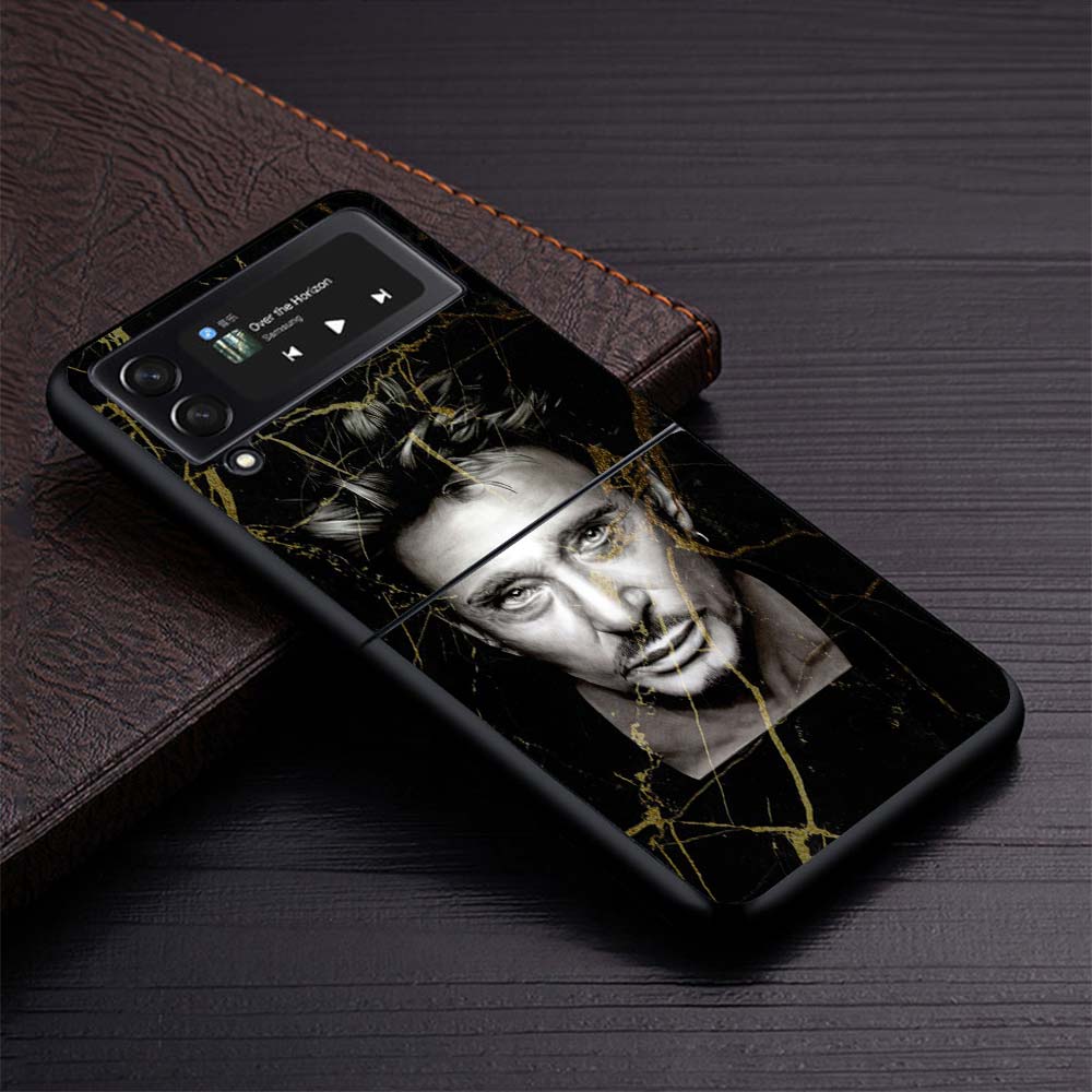 Johnny Hallyday Music Phone Case for Samsung Galaxy Z Flip7 Flip6 5G Flip4 Flip5 Flip3 Cover Z Flip 7 6 5 4 3 PC Shell Coque Gal