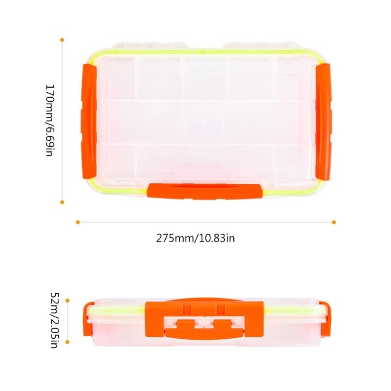 Waterproof Fishing Tackle Hooks Organizers Box Divide Box with Adjustable Dividers Transparent Fishing Lure Storage Box