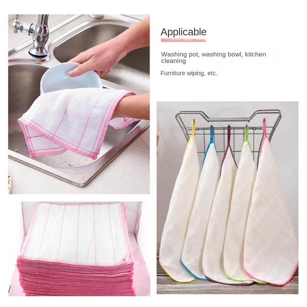 Household Cleaning Supplies Bamboo Fiber Dish Towel Easy To Clean Cleaning Cloth New Rag