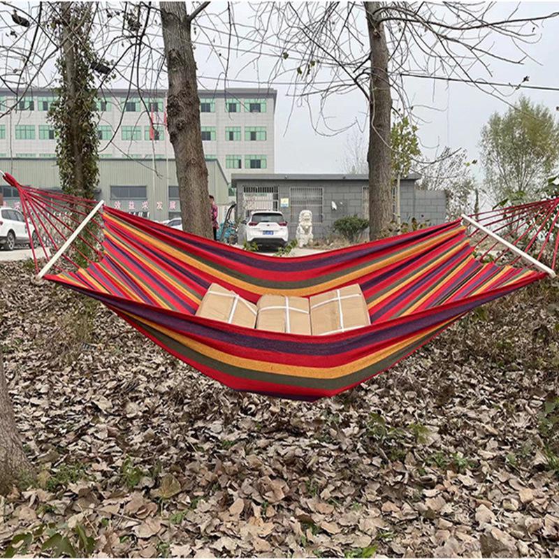 Anti-Rollover Double Canvas Hammock: Versatile for Indoor & Outdoor Use