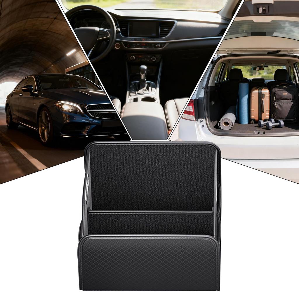 Car Trunk Organizer Foldable Multi-Compartment Storage Folding Box Car Storage Organizer For SUV RV Sedan Automotive Vehicle