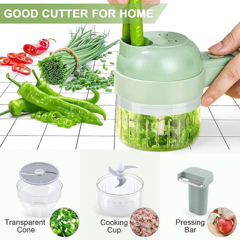 Multifunctional Electric Vegetable Slicer Cutter Fruit Vegetable Tools Chop Meat, Garlic and Wash Dishes Kitchen Gadgets Items