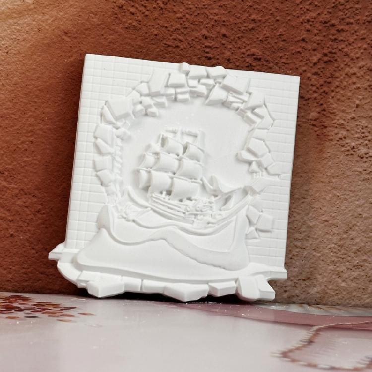 Wall Decors Resin Mold,Wall Art Silicone Mold for Epoxy Resin Casting,Wall Mount Decors Broken Wall Sailboats Resin Molds