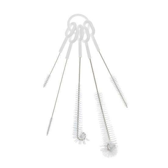 

5Pcs Crevice Cleaning Brush with Drip-Dry Hanging Loop High-density Bristle Brush Beverage Prep Cleaning Tool белый