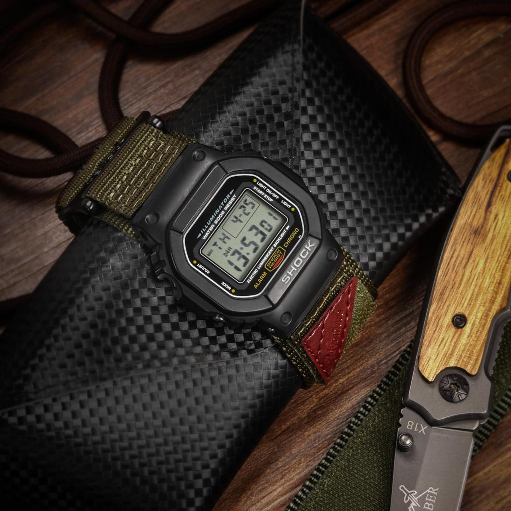 16mm Nylonowy Pasek do Zegarka Casio Męski G-Shock GA-100/110/120/135/2100, DW-5600E/5610/5700/8900, Rzepowy Pasek na Nadgarstek Casio