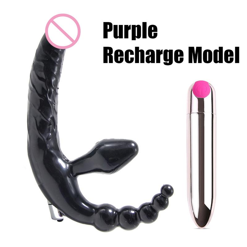 Double Penetration strapon dildo vibrator for couples Vibrating Faloimitator Anal Beads Butt Plug Sex Toys For Adults Woman