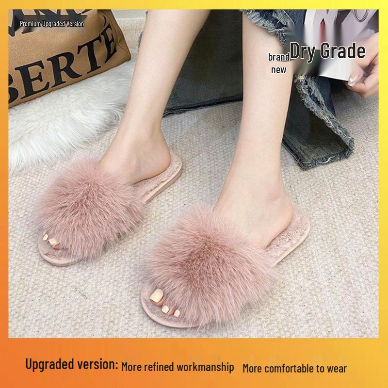 2026 Herbst/Winter Damen Stille Plüsch Baumwoll Hausschuhe - Flauschig, Einfarbige, Ein-Riemen-Design, Innen-/Außenbereich.