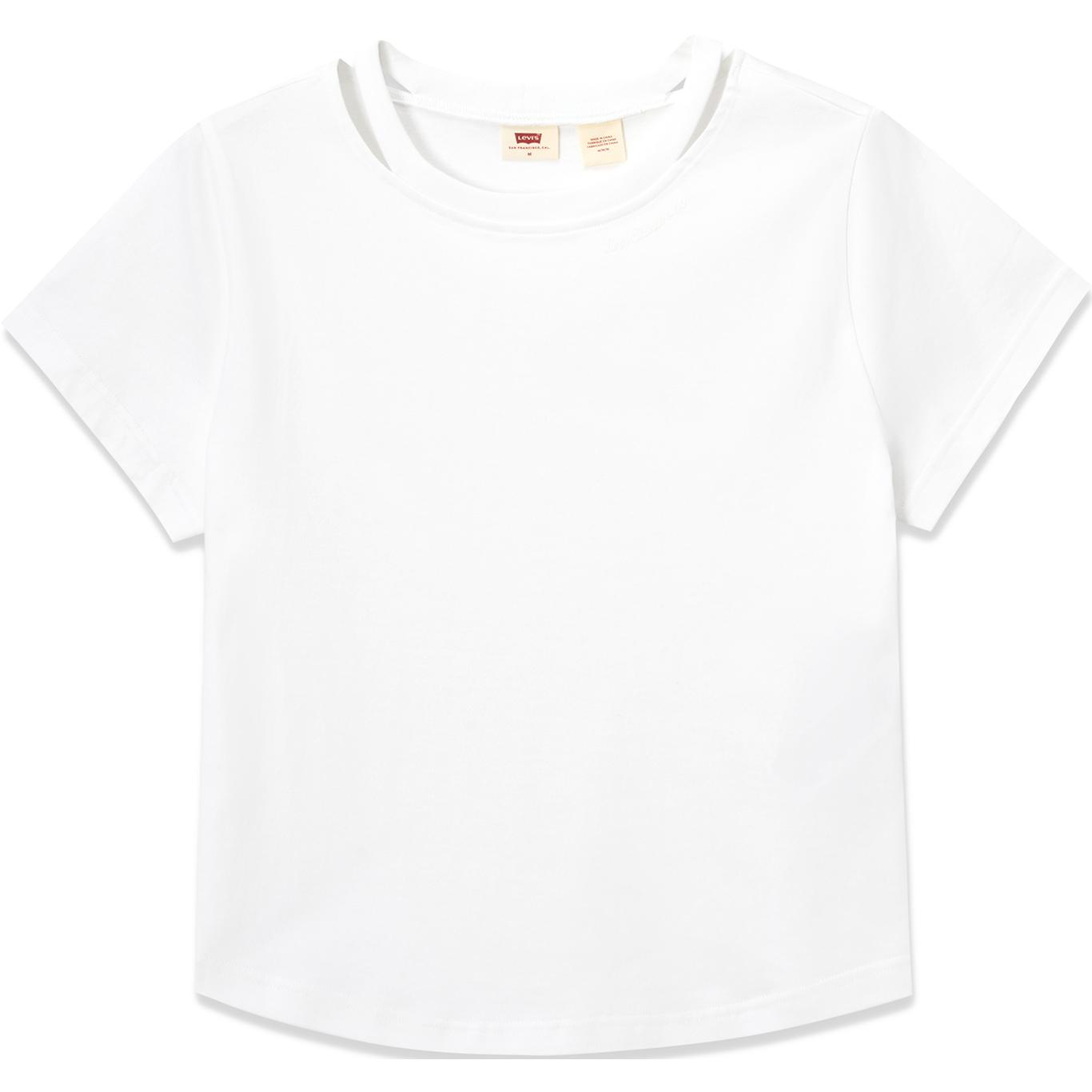 

Женская футболка Levis однотонная свободного кроя с круглым вырезом и коротким рукавом, топы, белая 0018G-0001 XS