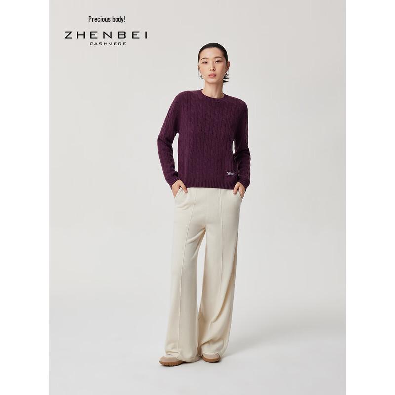 Zhenbei Women's Cable Knit Cashmere Sweater