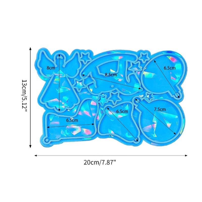 Light and Shadow Keychain Silicone Molds Christmas Pendant Holographic Earrings Mold DIY Ornament Mould Home Decorations