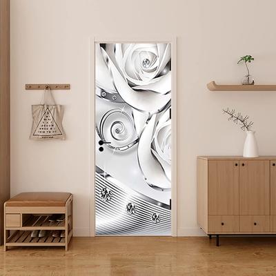 3D Shiny Jewelry Earrings Door Sticker Self Adhesive Wallpaper 3D DIY Renovation Waterproof Poster for House Living Bedroom