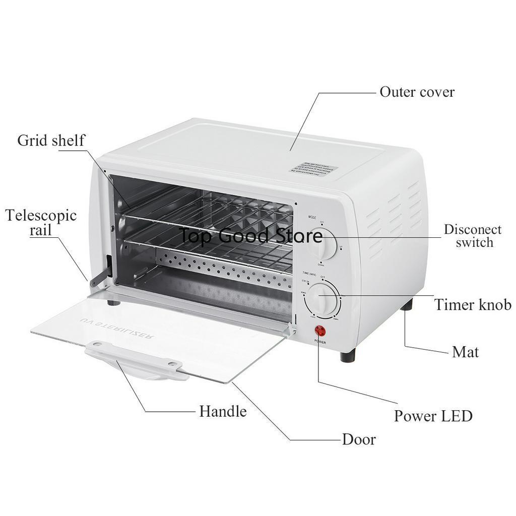 UV Sterilizer Disinfection Cabinet Disinfecting Box Towel Toothbrush Underwear Nail Salon Sterilization Cleaner EU white 16W 34x22x19cm