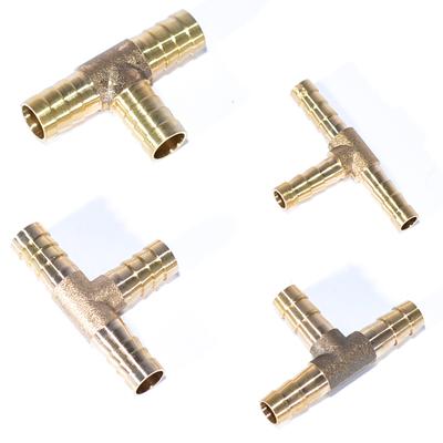 6mm 8mm 10mm 12mm Solid Brass T Piece 3 Way Fuel Hose Joiner Connector For Air Oil Gas Fuel Fuids Brass Barb Pipe Fitting