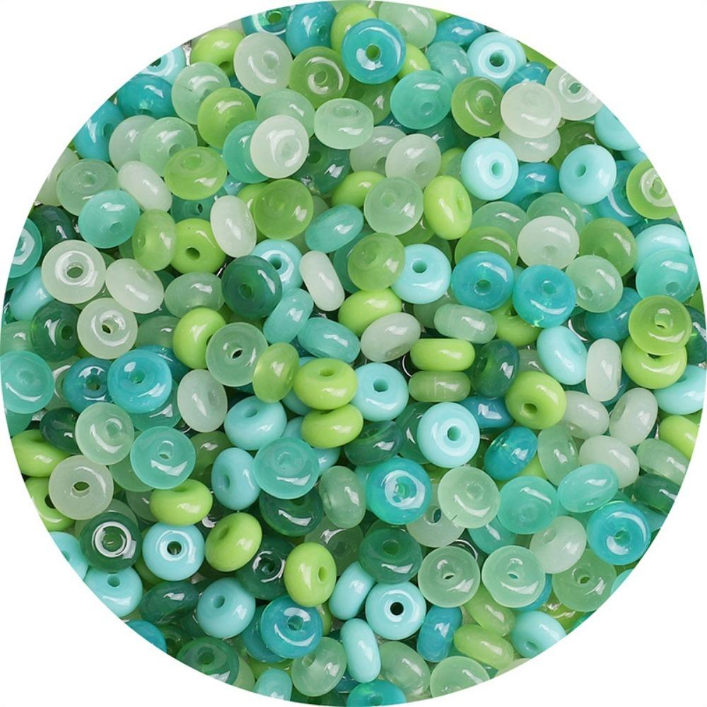 

105Pcs 3x6mm Flat Round Beads Multi-clolor Mixed Color Loose Beads Opaque Smooth Glass Crystal Beads DIY Jewelry Making
