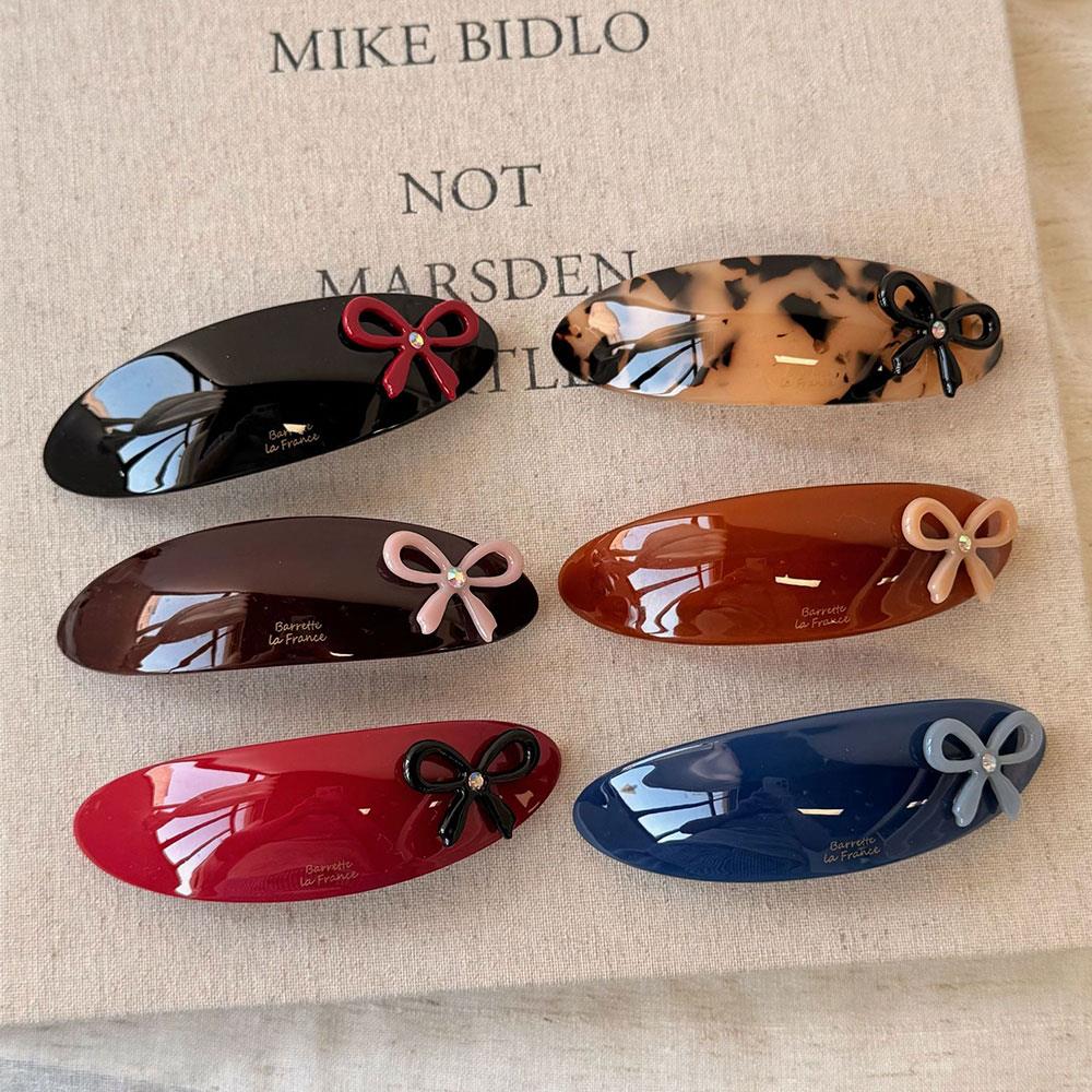 Vintage High-Grade Acetate Spring Clip Women Girls Korean Low Ponytail Hairpin Bowknot Temperament Hair Clip Hair Accessories