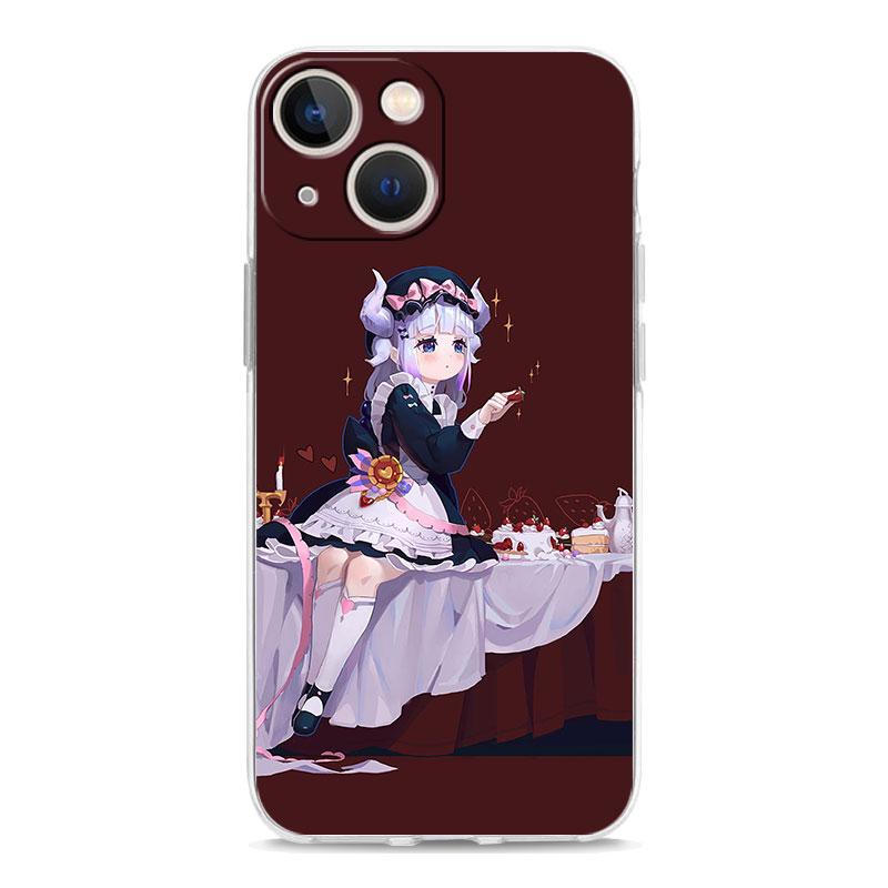 Dragon Maid Anime For iPhone 14 13 11 12 Pro Max X XR XS Phone Case For iPhone 14 7 8 Plus SE Clear Soft Silicone Cover Fundas
