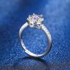1 Carat Moissanite Diamond Ring For Women 4 Prong Setting Round Cut Adjustable Band Couple Jewelry