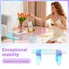 Acrylic Round Square Coffee Table Shatterproof Transparent End Table Iridescent Accent Side Table 4 Legs for Office Home Decor