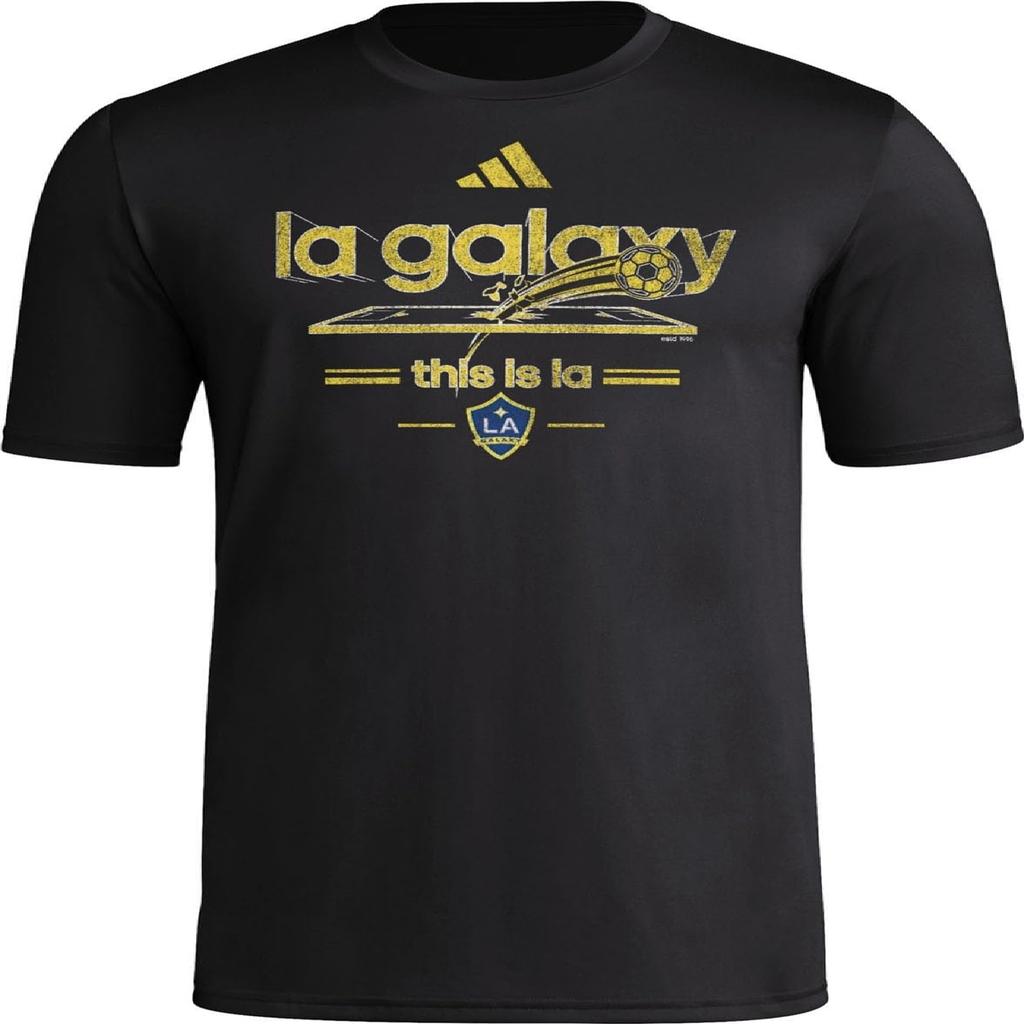 adidas Men's Los Angeles Galaxy Vintage World Pre-Game Short Sleeve T-Shirt