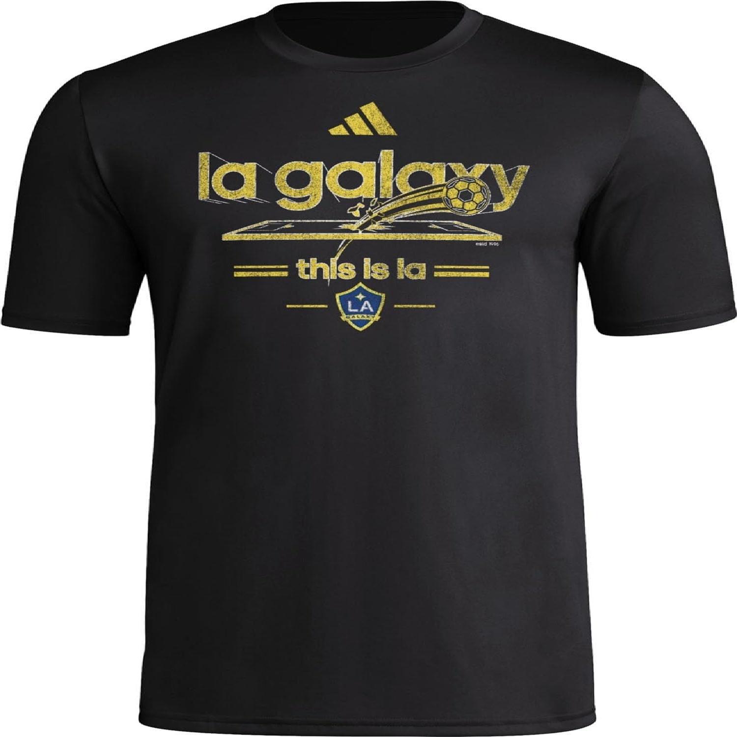 

adidas Men s Los Angeles Galaxy Vintage World Pre-Game Short Sleeve T-Shirt XXXXXL чорний