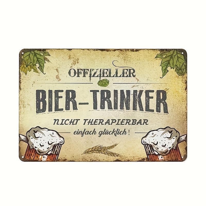 Decorative Metal Signs with German Phrases for Bar, Pub, and Home Decor – Vintage-Style Wall Plaques