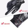 Unisex Winter Leather Gloves: Windproof, Thick, Touchscreen-Compatible with Plus Velvet Lining for Cycling and Motorcycling