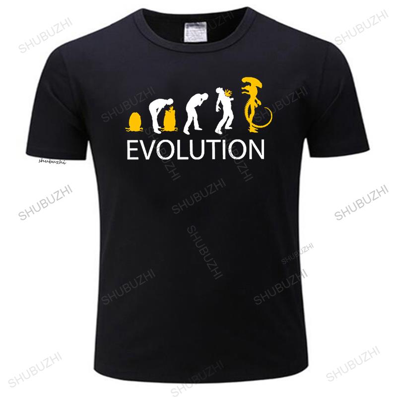 New Funny Casual T Shirt Alien Evolution Costume Alien Vs Predator Men's Summer Short Sleeve Top Cotton Design Tshirt Plus